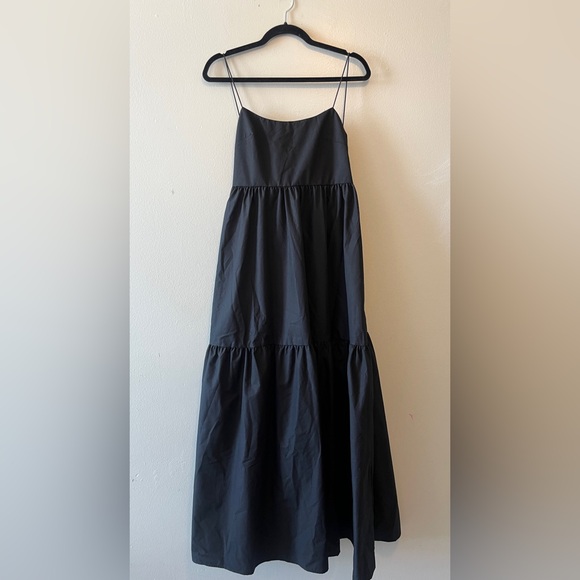 New Commense Solid Backless Long Black Maxi Dress Size Medium - Picture 4 of 9